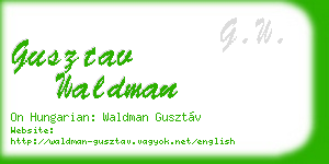 gusztav waldman business card