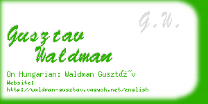 gusztav waldman business card